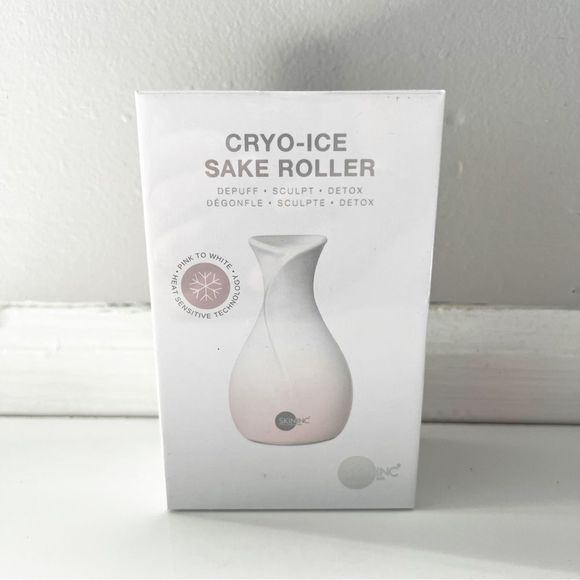 SkinInc Sculpting & Depuffing CRYO-ICE SAKE ROLLER Pink to White - Sealed & New - Picture 2 of 5